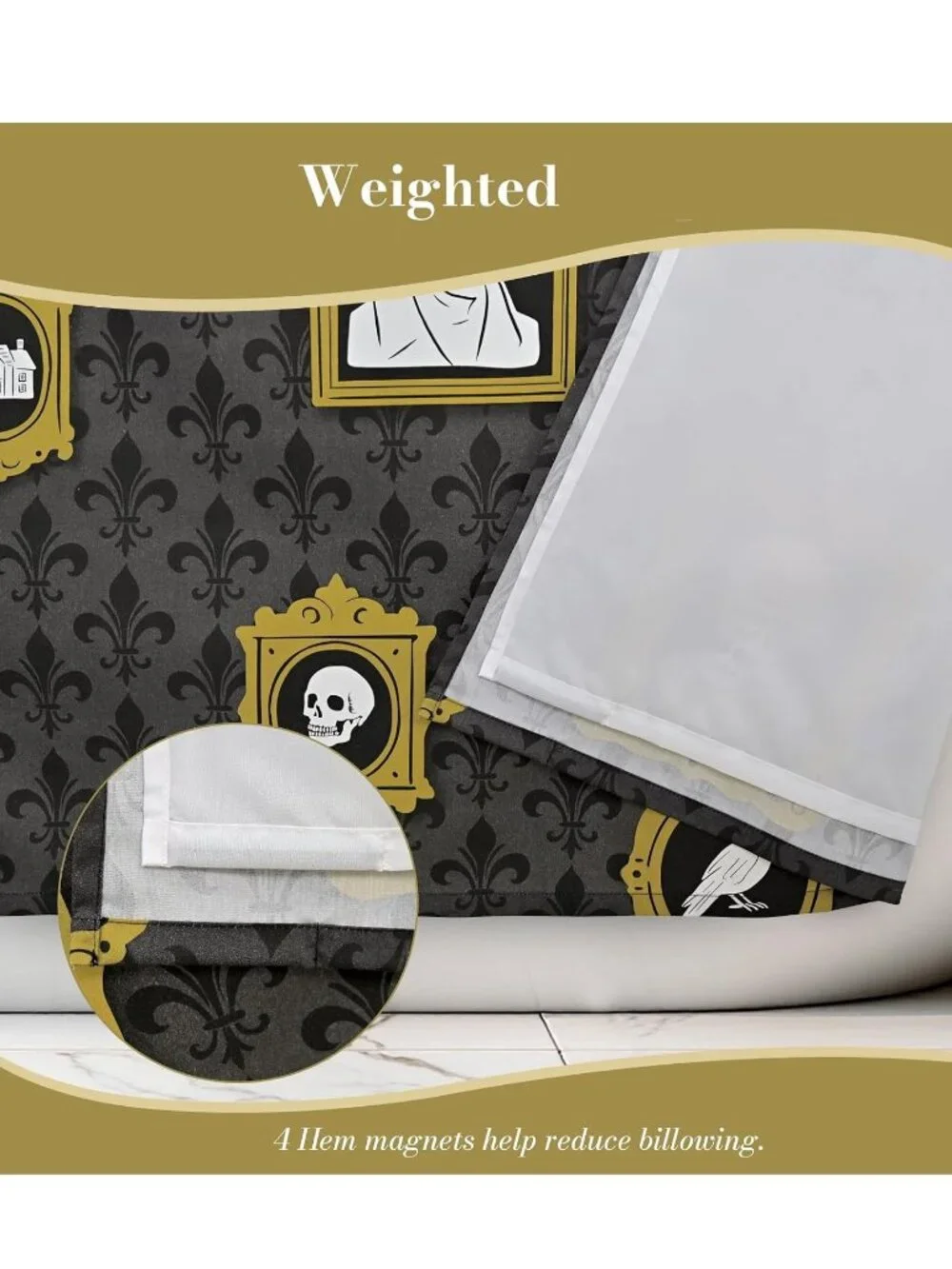 NWT: Wuthering Heights Fabric Shower Curtain - 72